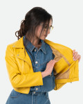 Chiodo in Pelle da Donna Giallo - Chiodino Bis | Leather Trend
