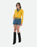 Chiodo in Pelle da Donna Giallo - Chiodino Bis | Leather Trend