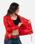 Women's Red Perfecto Leather Jacket | Leather Trend