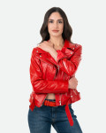 Women's Red Perfecto Leather Jacket | Leather Trend
