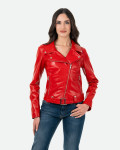 Women's Red Perfecto Leather Jacket | Leather Trend