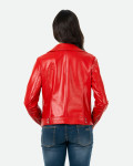 Women's Red Perfecto Leather Jacket | Leather Trend