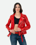 Women's Red Perfecto Leather Jacket | Leather Trend