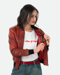 Bomber Donna Bordeaux in Pelle - Malesia | Leather Trend