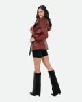Giacca in Pelle Donna Bordeaux - Colima | Leather Trend