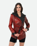 Giacca in Pelle Donna Bordeaux - Colima | Leather Trend
