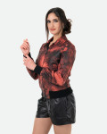 Bomber in Pelle da Donna Rosso - Cloe | Leather Trend