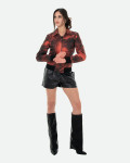 Bomber in Pelle da Donna Rosso - Cloe | Leather Trend