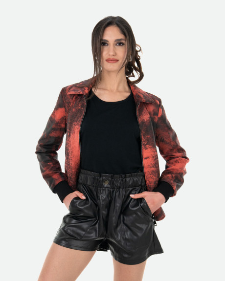 Bomber in Pelle da Donna Rosso - Cloe | Leather Trend 2