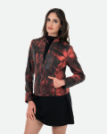 Giacca in Pelle Effetto Graffiato Rossa - Violetta Bis | Leather Trend