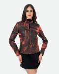 Giacca in Pelle Effetto Graffiato Rossa - Violetta Bis | Leather Trend
