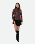 Giacca in Pelle Effetto Graffiato Rossa - Violetta Bis | Leather Trend