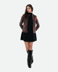 Giacca in Pelle Effetto Graffiato Rossa - Violetta Bis | Leather Trend