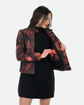 Giacca in Pelle Effetto Graffiato Rossa - Violetta Bis | Leather Trend