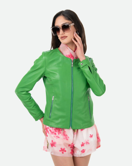 Women's Green Leather Jacket – Viola | Leather Trend