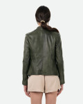 Women's Dark Green Leather Jacket - Violetta Bis | Leather Trend