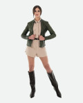 Giacca in Pelle da Donna Verde Scuro - Violetta Bis | Leather Trend