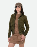 Women's Dark Green Suede Bomber Jacket – Polo Bis | Leather Trend