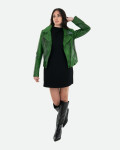 Green Crocodile Effect Perfecto Leather Jacket | Leather Trend