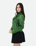 Green Crocodile Effect Perfecto Leather Jacket | Leather Trend