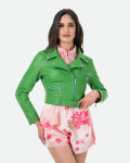 Chiodo in Pelle da Donna Verde - Chiodino | Leather Trend