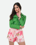 Chiodo in Pelle da Donna Verde - Chiodino | Leather Trend