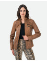 Women's Light Brown Leather Jacket - Michelina | Leather Trend
