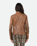 Women's Light Brown Leather Jacket - Michelina | Leather Trend
