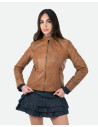 Women's Light Brown Leather Jacket - Violetta Bis | Leather Trend