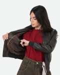 Bomber Donna Testa di Moro in Pelle - Roxie | Leather Trend