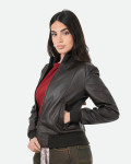 Bomber Donna Testa di Moro in Pelle - Roxie | Leather Trend