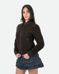 Bomber Donna Testa di Moro in Pelle Camoscio - Malesia | Leather Trend
