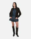 Bomber Donna Testa di Moro in Pelle Camoscio - Malesia | Leather Trend