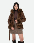 Women's Light Brown Fur Jacket – Daniela | Leather Trend