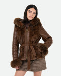 Women's Light Brown Fur Jacket – Daniela | Leather Trend