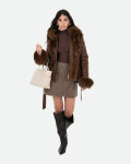 Women's Light Brown Fur Jacket – Daniela | Leather Trend