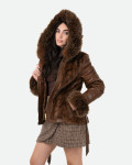 Women's Light Brown Fur Jacket – Daniela | Leather Trend