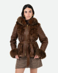 Women's Light Brown Fur Jacket – Daniela | Leather Trend