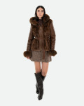 Women's Light Brown Fur Jacket – Daniela | Leather Trend