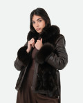 Women's Dark Brown Fur Jacket – Daniela | Leather Trend