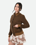 Bomber in Camoscio Donna Marrone – Polo Bis | Leather Trend