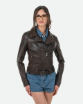 Women's Dark Brown Perfecto Leather Jacket | Leather Trend