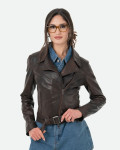 Women's Dark Brown Perfecto Leather Jacket | Leather Trend