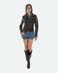 Women's Dark Brown Perfecto Leather Jacket | Leather Trend