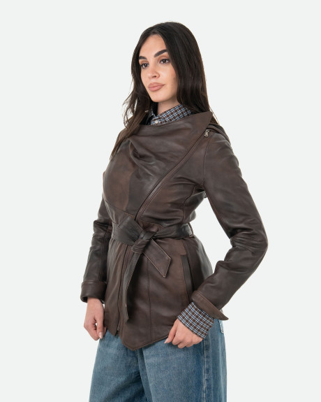 Giacca Donna Testa di Moro in Pelle - Colima | Leather Trend 2