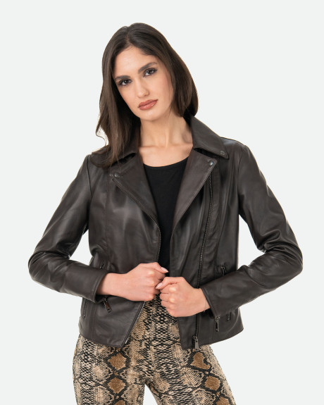 Chiodo Donna Testa di Moro in Pelle - Giselle | Leather Trend