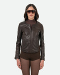 Women's Dark Brown Leather Jacket – Viola | Leather Trend