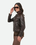 Women's Dark Brown Leather Jacket – Viola | Leather Trend