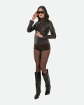 Women's Dark Brown Leather Jacket – Viola | Leather Trend