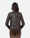 Women's Dark Brown Leather Jacket – Viola | Leather Trend